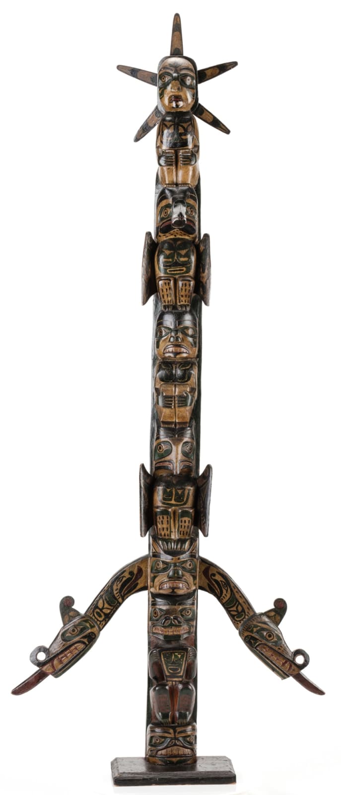 UNIDENTIFIED KWAKWA̱KA̱ʼWAKW ARTIST, Model Totem Pole, c. 1890-1910