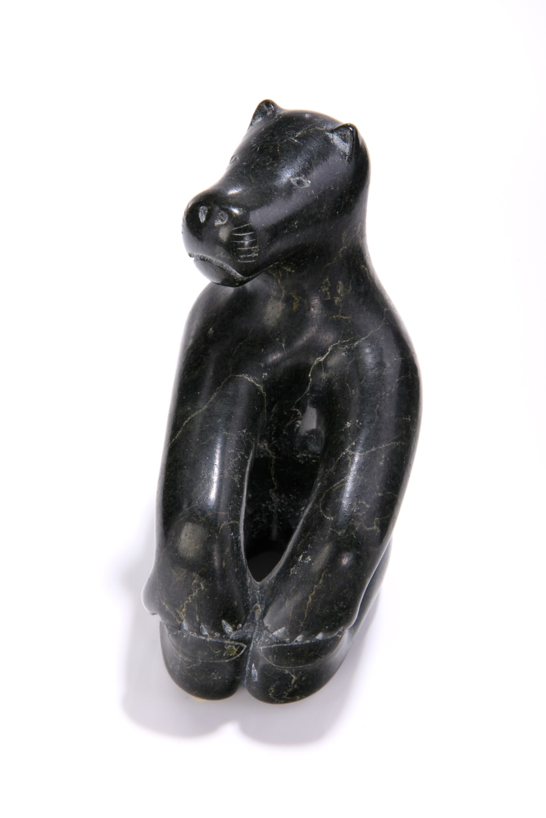 ABRAHAM POV (1927-1994) INUKJUAK (PORT HARRISON), Contented, Seated Polar Bear, 1970s