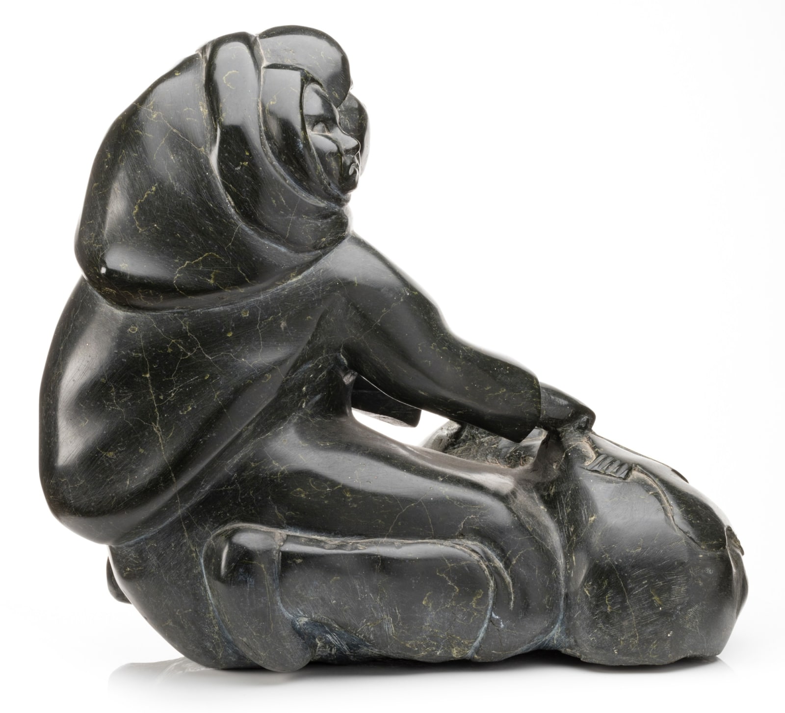OSUITOK IPEELEE, R.C.A. (1923-2005) KINNGAIT (CAPE DORSET), Mother with Child, Scraping a Skin, c. 1980-82