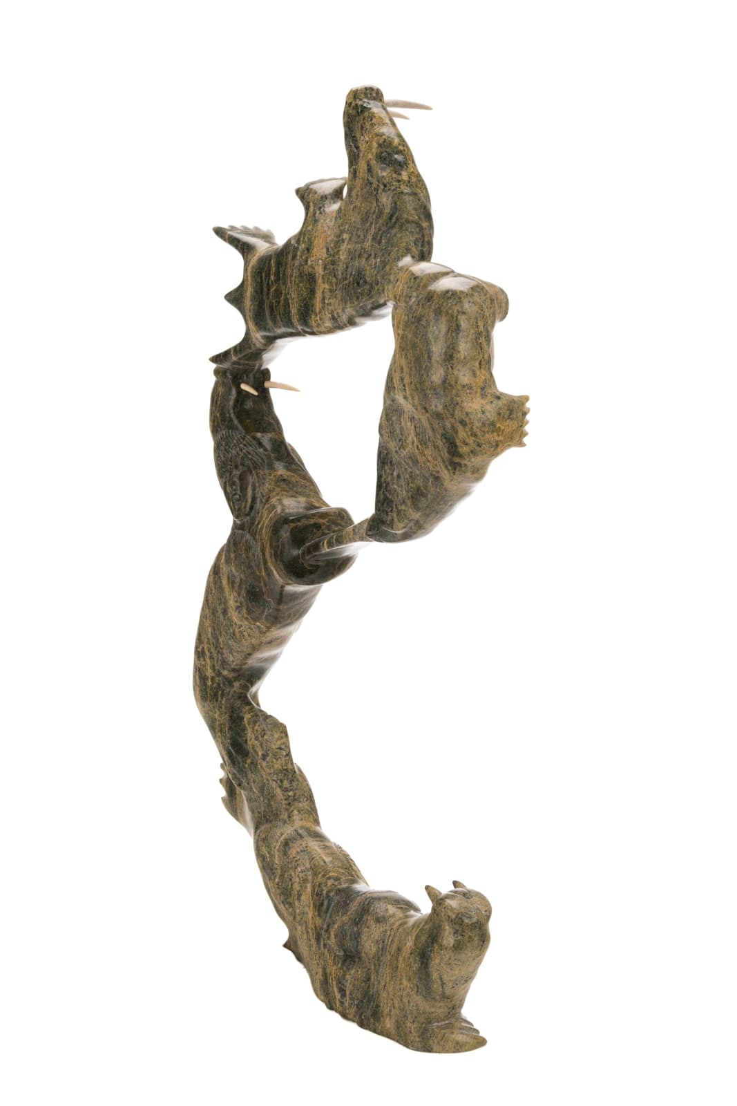 PUDLALIK SHAA (1965-) KINNGAIT (CAPE DORSET), Man and Walrus Ballet, 1990s