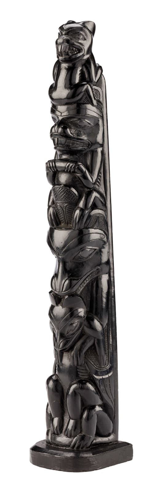 CHARLES EDENSHAW (DAAX’IGANG or TAHAYGEN) (1839-1920), MASSET, HAIDA GWAII, Model Totem Pole, c. 1900-10