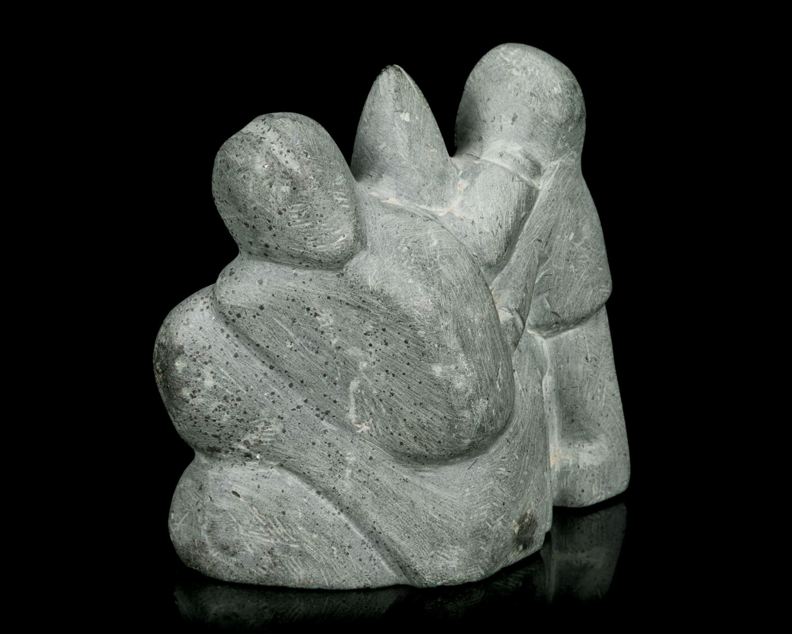 ADA EYETOAQ (1934-) QAMANI'TUAQ (BAKER LAKE), Mother and Child, with Fish, 1985