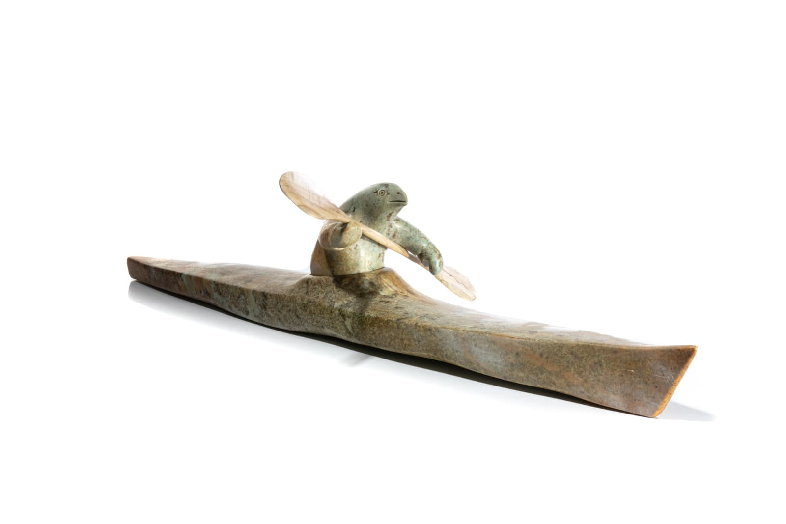 ABRAHAM ANGHIK RUBEN, O.C. (1951-) PAULATUK / SALT SPRING ISLAND, B.C, Bird Shaman Captaining Kayak, 1998