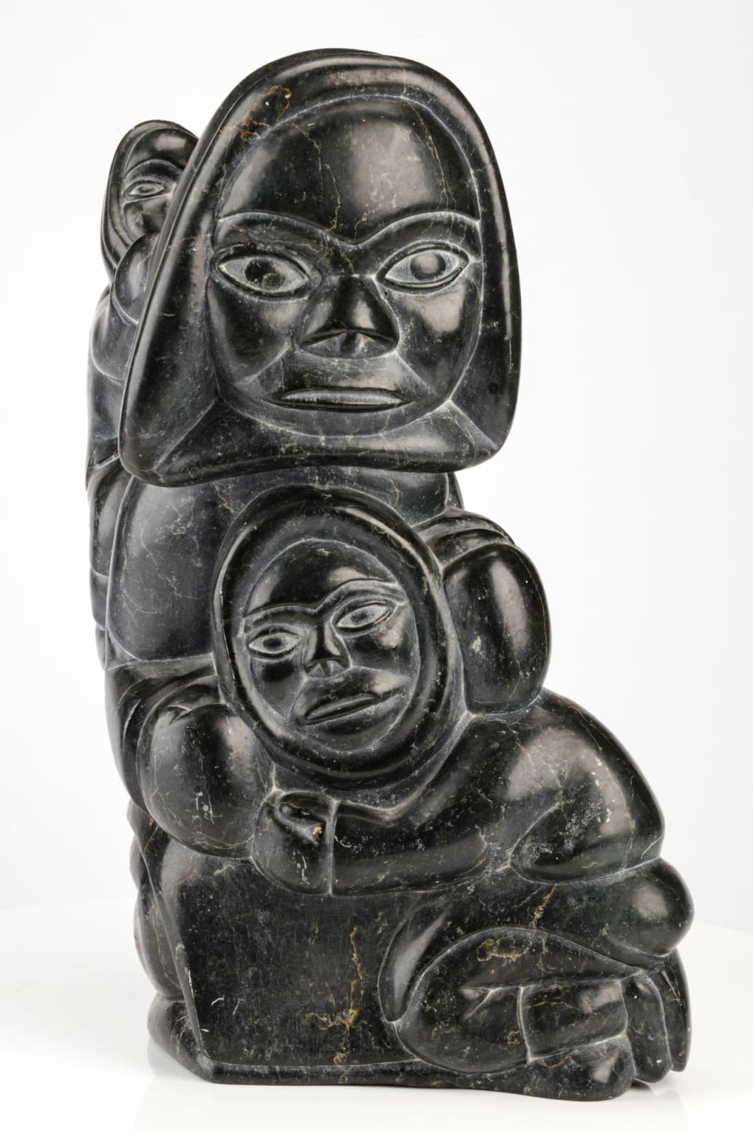ABRAHAM TALIRUNILI P.O.V. (1927-1994) INUKJUAK (PORT HARRISON), Kneeling Mother with Two Children, 1980