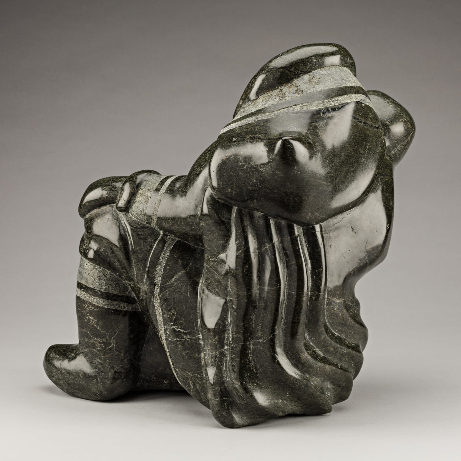 OSUITOK IPEELEE, R.C.A. (1922 or 1923-2005) KINNGAIT (CAPE DORSET, Mother with Owl and Seal Children