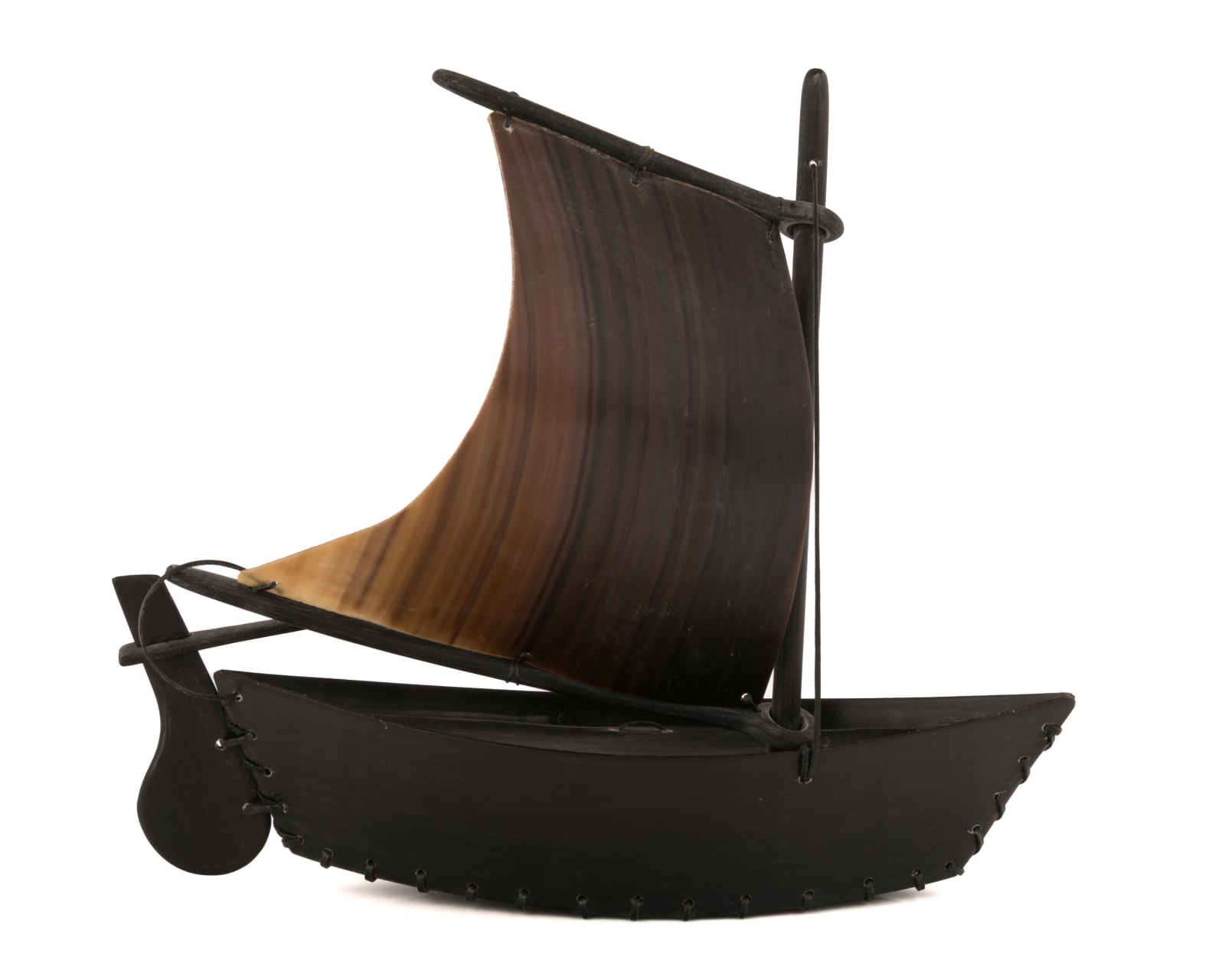 ALLEN KULUKHON (1931-1997), SIBERIAN YUPIK, GAMBELL, ST. LAWRENCE ISLAND, Model Whaling Boat, c. 1960s