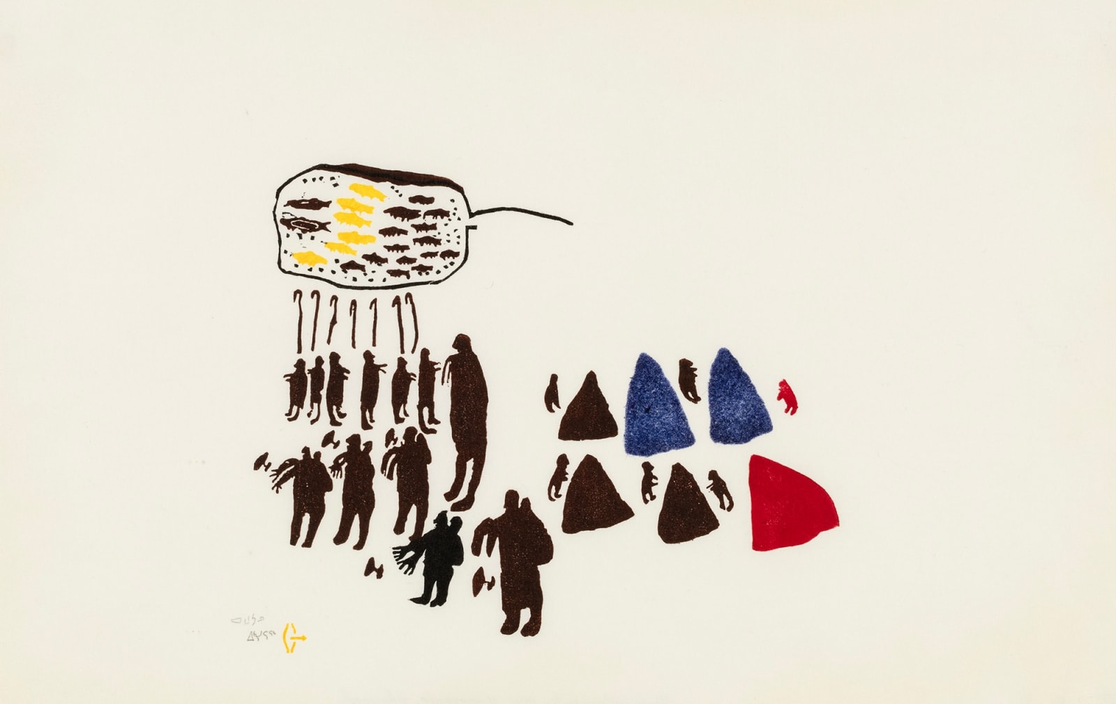 LUKE ANGUHADLUQ (1895-1982) QAMANI’TUAQ (BAKER LAKE), Fishing Camp, 1970 (1971 #28)