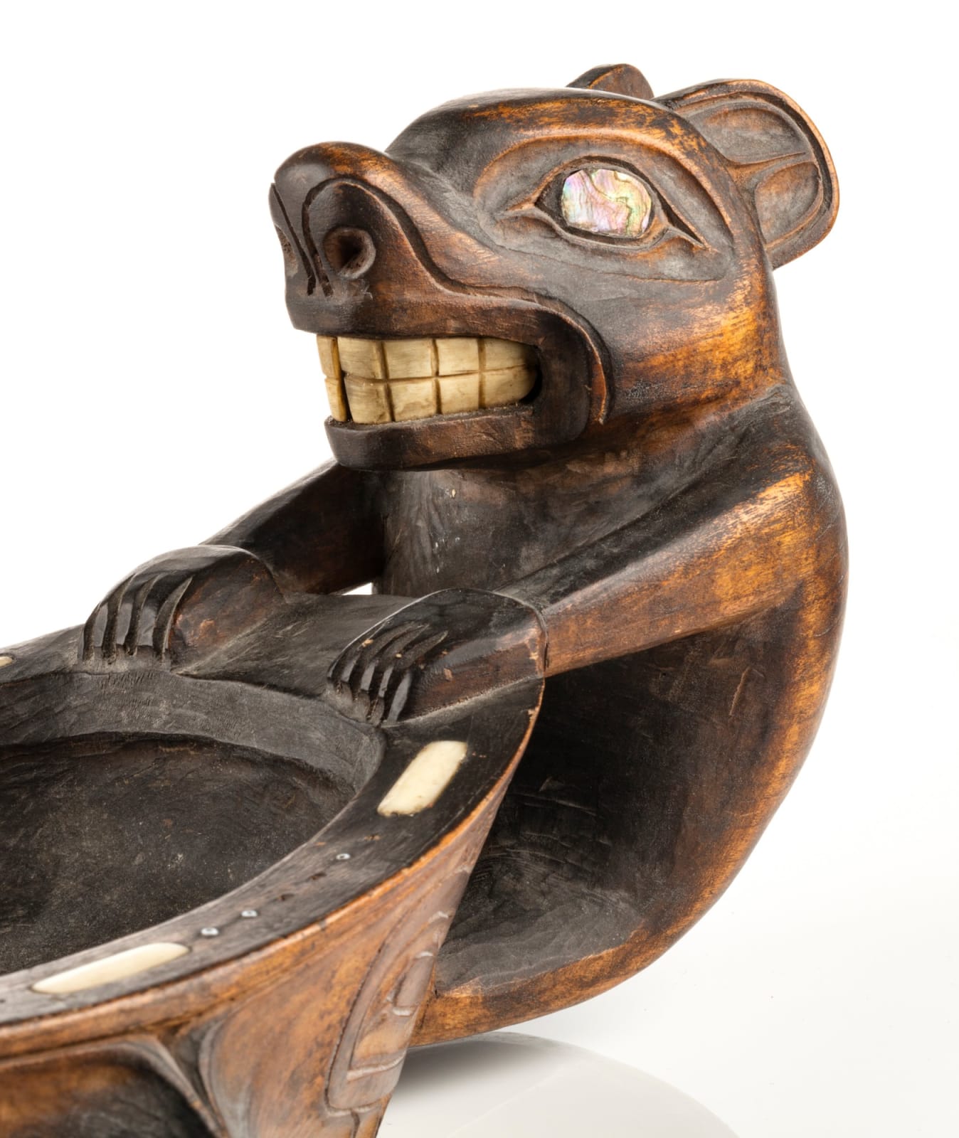 AUGUSTUS BEAN (1850-1926) and RUDOLPH WALTON (1867-1951), TLINGIT, SITKA, ALASKA, Double Bear Feast Bowl, c. 1900