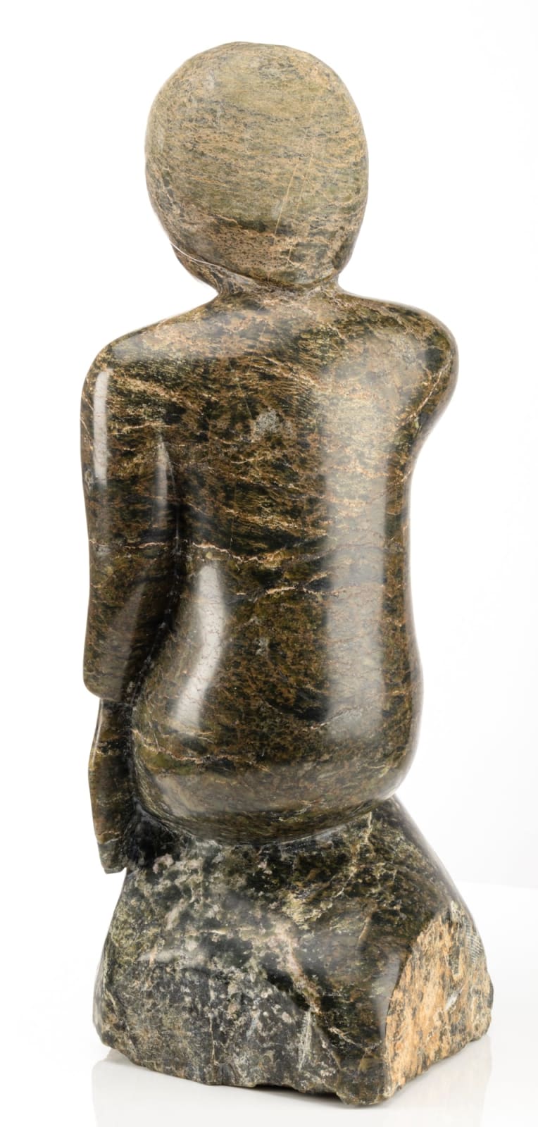 OVILOO TUNNILLIE, R.C.A. (1949-2014) KINNGAIT (CAPE DORSET), Woman Emerging from Stone, Covering her Face, 1997