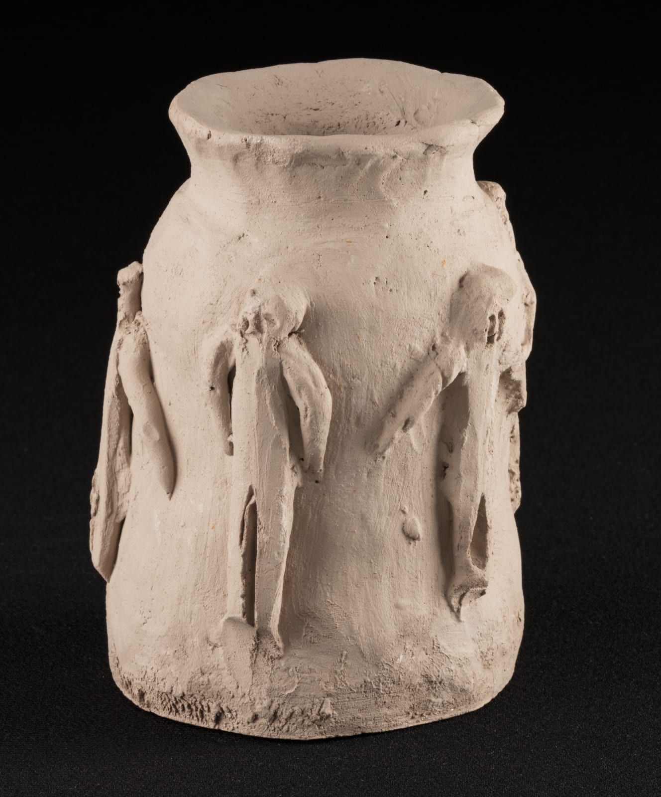 JOHN KAVIK (1897-1993) KANGIQLINIQ (RANKIN INLET), Pot with Five Figures, early 1970s