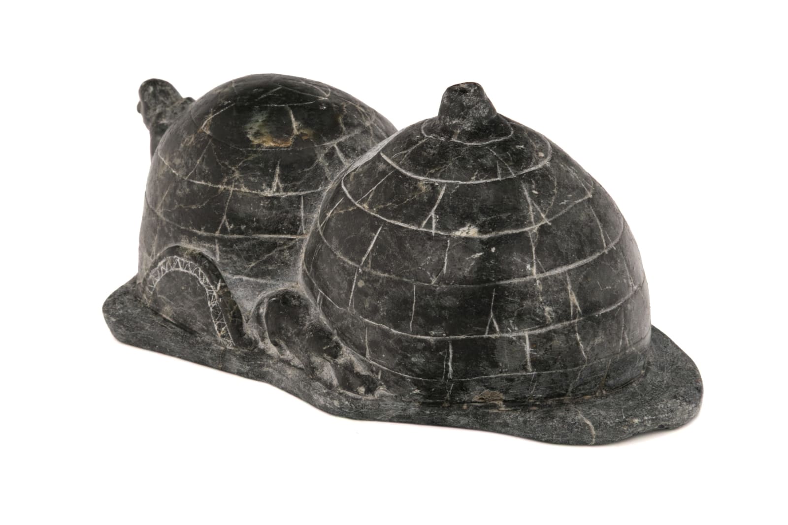 DAVIDIALUK ALASUA AMITTU (1910-1976) PUVIRNITUQ (POVUNGNITUK), Winter Camp with Hunter, Snow House, and Sled Dog, early 1960s