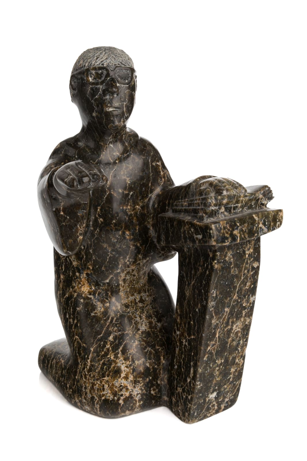 ADAMIE ASHEVAK (1959-) KINNGAIT (CAPE DORSET), Priest Blessing Parishioner, 1990s / 2000s