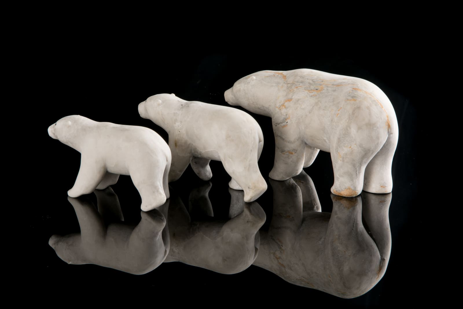 UNIDENTIFIED ARTIST, KANGIQTUGAAPIK (CLYDE RIVER), Polar Bear Mother with Cubs in Tow, mid 1960s