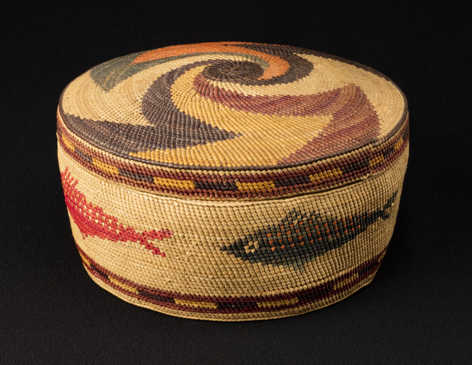 UNIDENTIFIED ARTIST, NUU-CHAH-NULTH OR MAKAH, Decorated Lidded Basket, c. 1890-1900