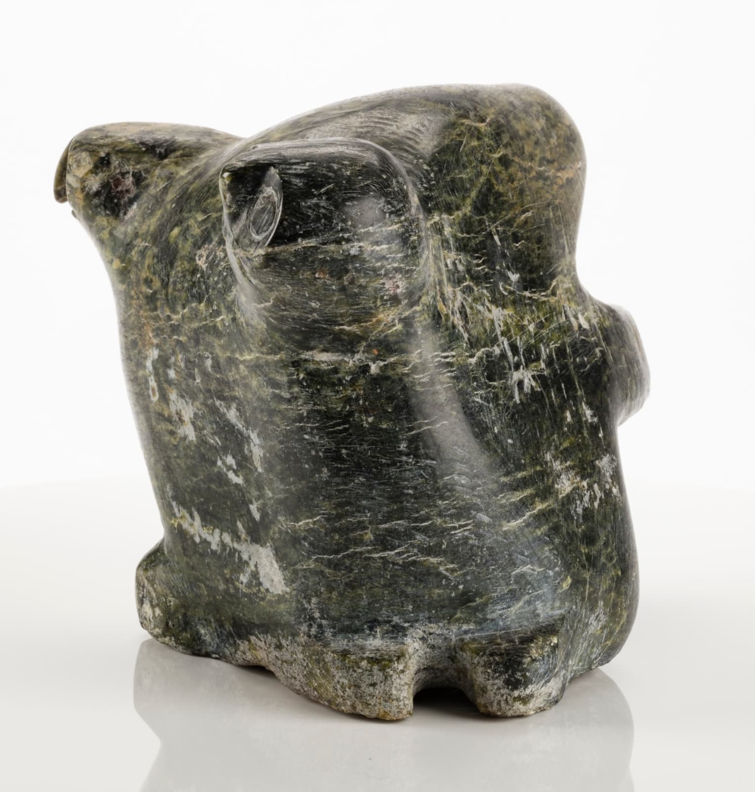 LATCHOLASSIE AKESUK (1919-2000) KINNGAIT (CAPE DORSET), Mother Owl and Chick, c. 1970