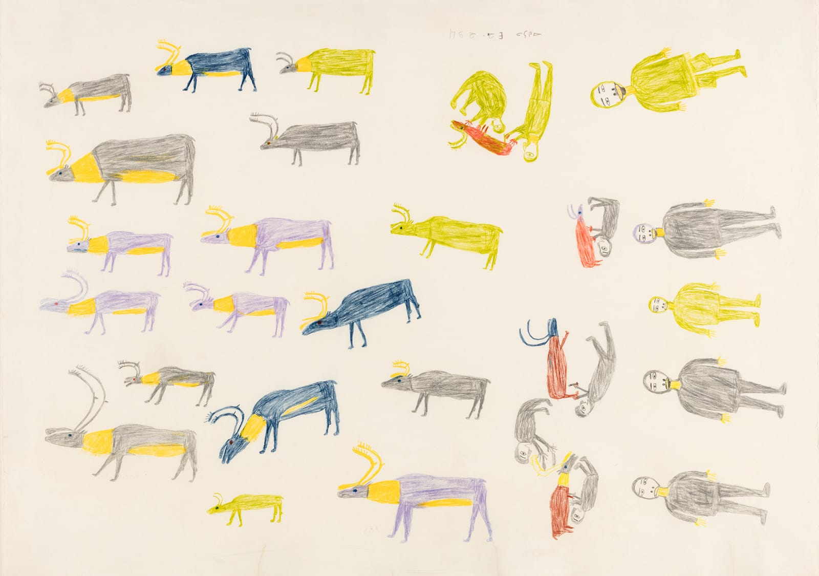 LUKE ANGUHADLUQ (1895-1982) QAMANI’TUAQ (BAKER LAKE), Caribou Hunting Scene, mid-1970s