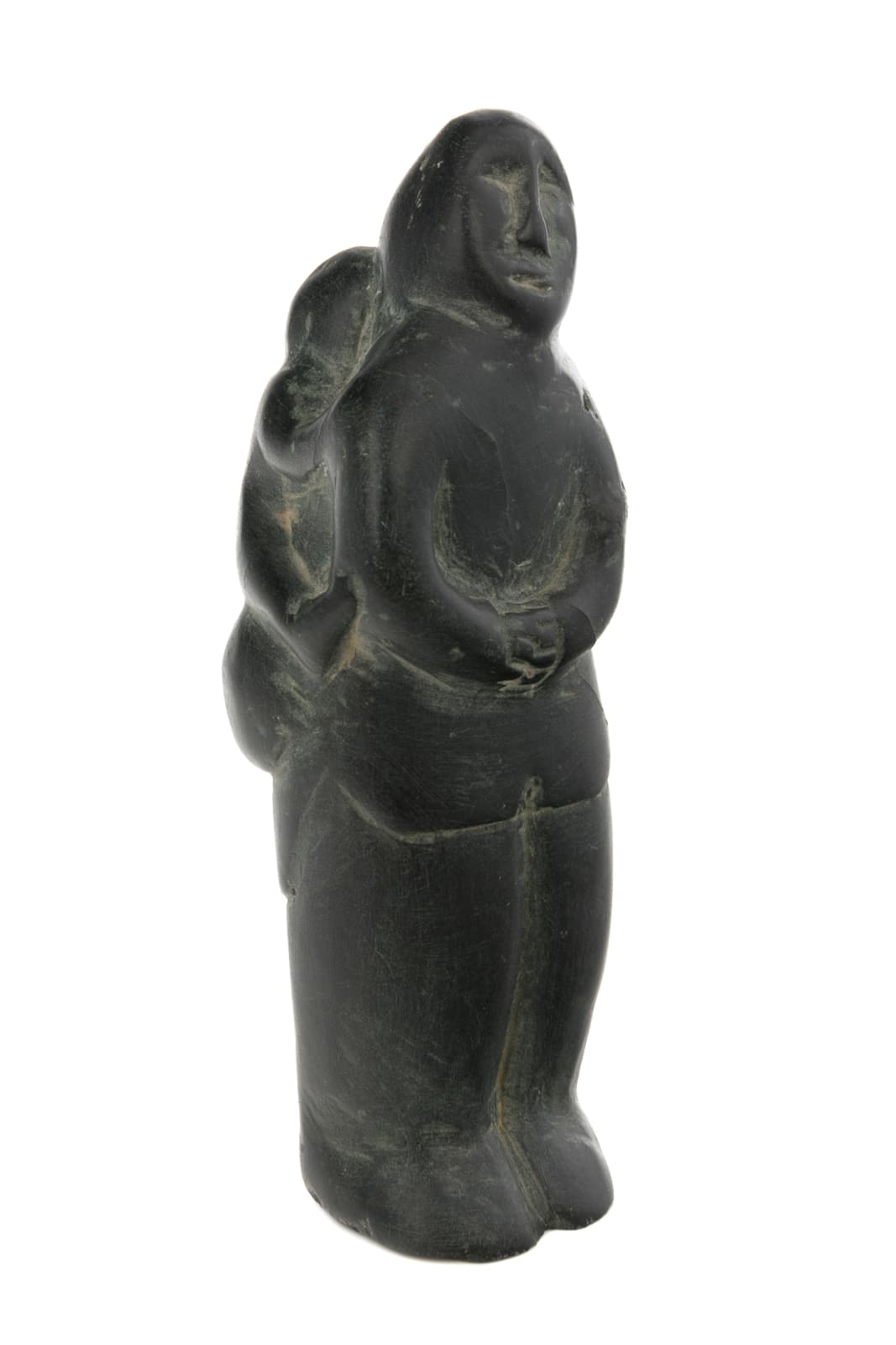 MIRIAM NANURLUQ QIYUK (1933-2016) QAMANI'TUAQ (BAKER LAKE), Father Piggybacking Young Child, late 1970s