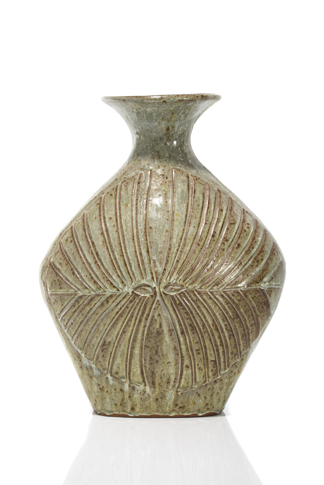 YVOO SAMGUSAK MANGELIK (1942-2013) KANGIQLINIQ (RANKIN INLET), Vase Decorated to Either Side with Winged Motif, May 1975