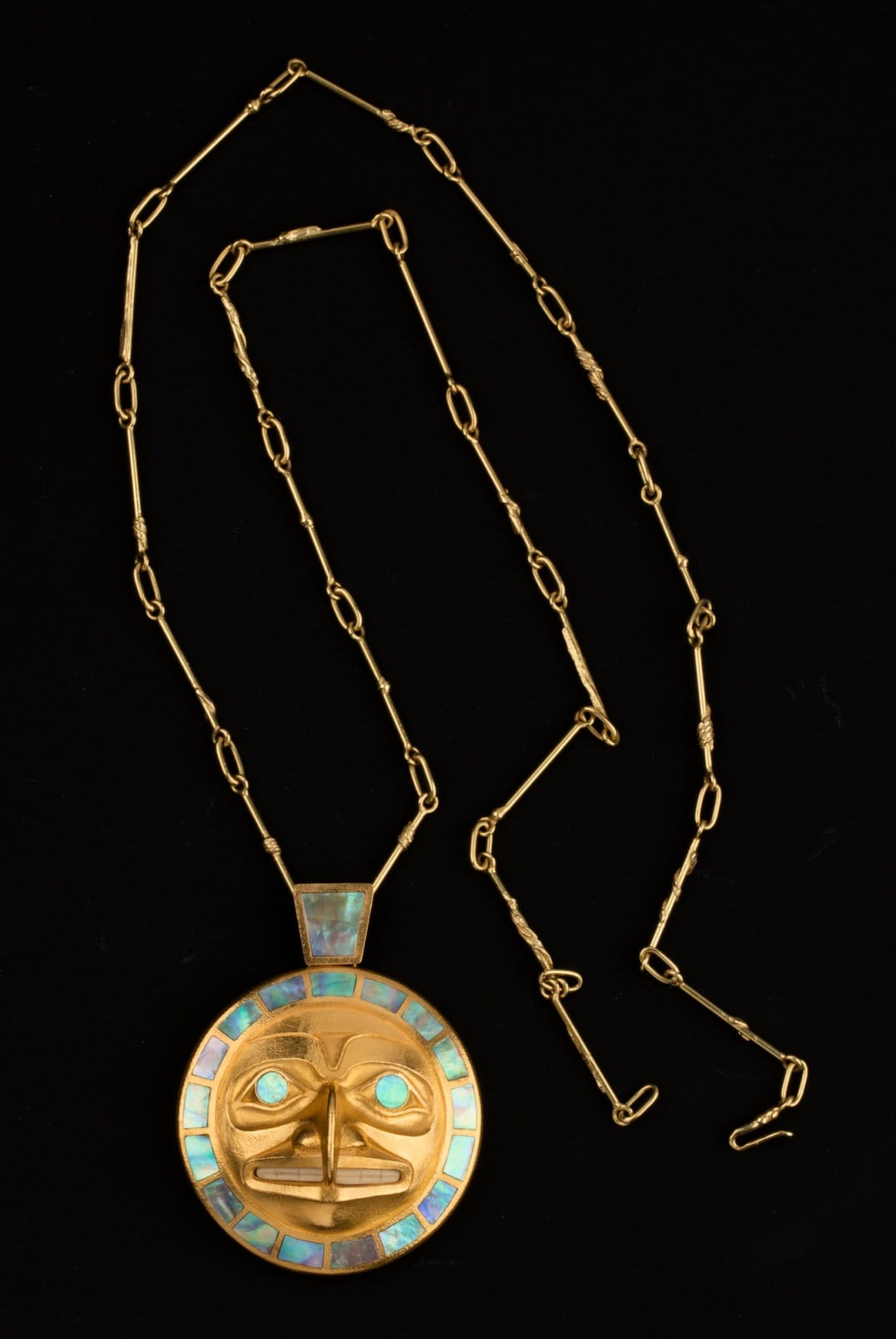 ROBERT DAVIDSON (GUUD SANS GLANS), O.C., O.B.C., (1946-) HAIDA, MASSET / WHITE ROCK, Hawk Moon Pendant, 2000