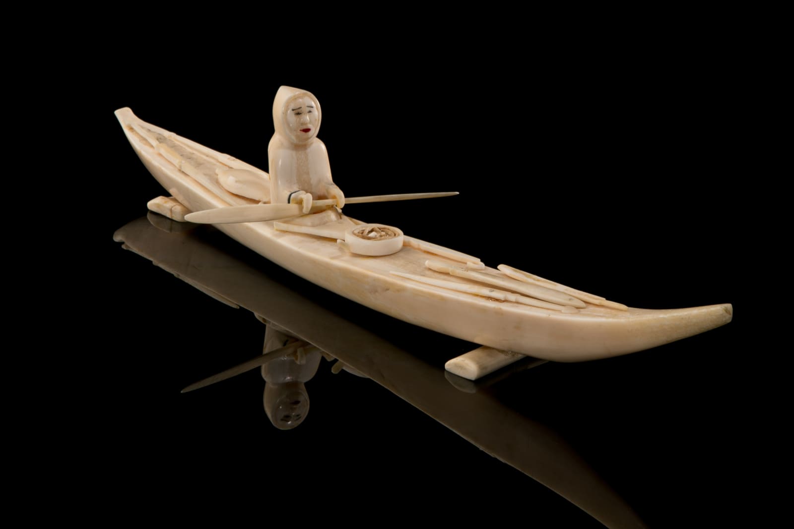 UNIDENTIFIED ARTIST, probably KIMMIRUT (LAKE HARBOUR), Hunter in Kayak, late 1940s to early 1950s