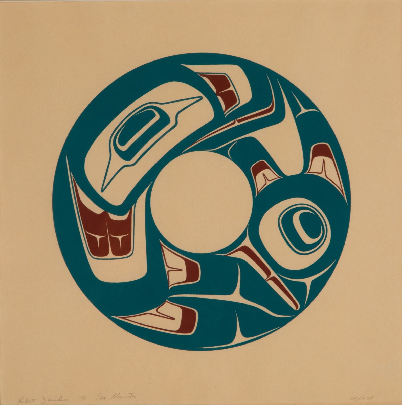 ROBERT DAVIDSON (GUUD SANS GLANS), O.C., O.B.C., (1946-) HAIDA, MASSET / WHITE ROCK, Sea Monster, 1976