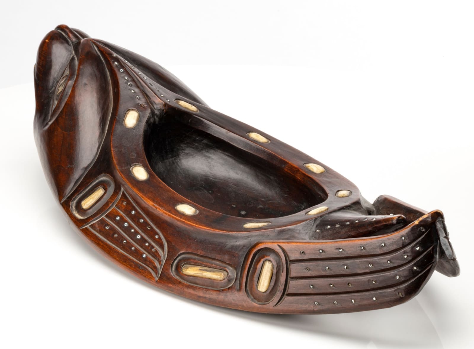 POSSIBLY RUDOLPH WALTON (1867-1951) OR A FOLLOWER, TLINGIT, SITKA, ALASKA, Seal Form Grease Bowl, c. 1920
