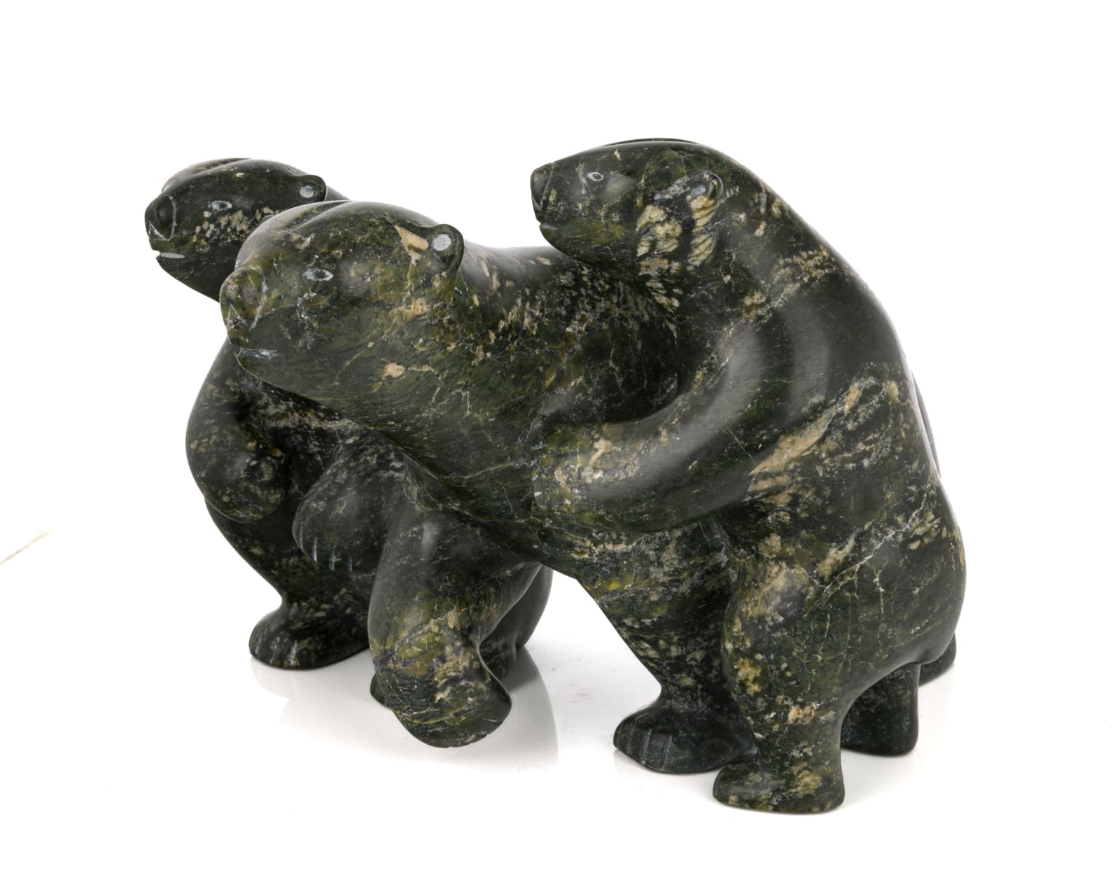 TAQIALUQ (TUK / TUQ) NUNA (1958-) KINNGAIT (CAPE DORSET), Frolicking Polar Bear Family, 2000s