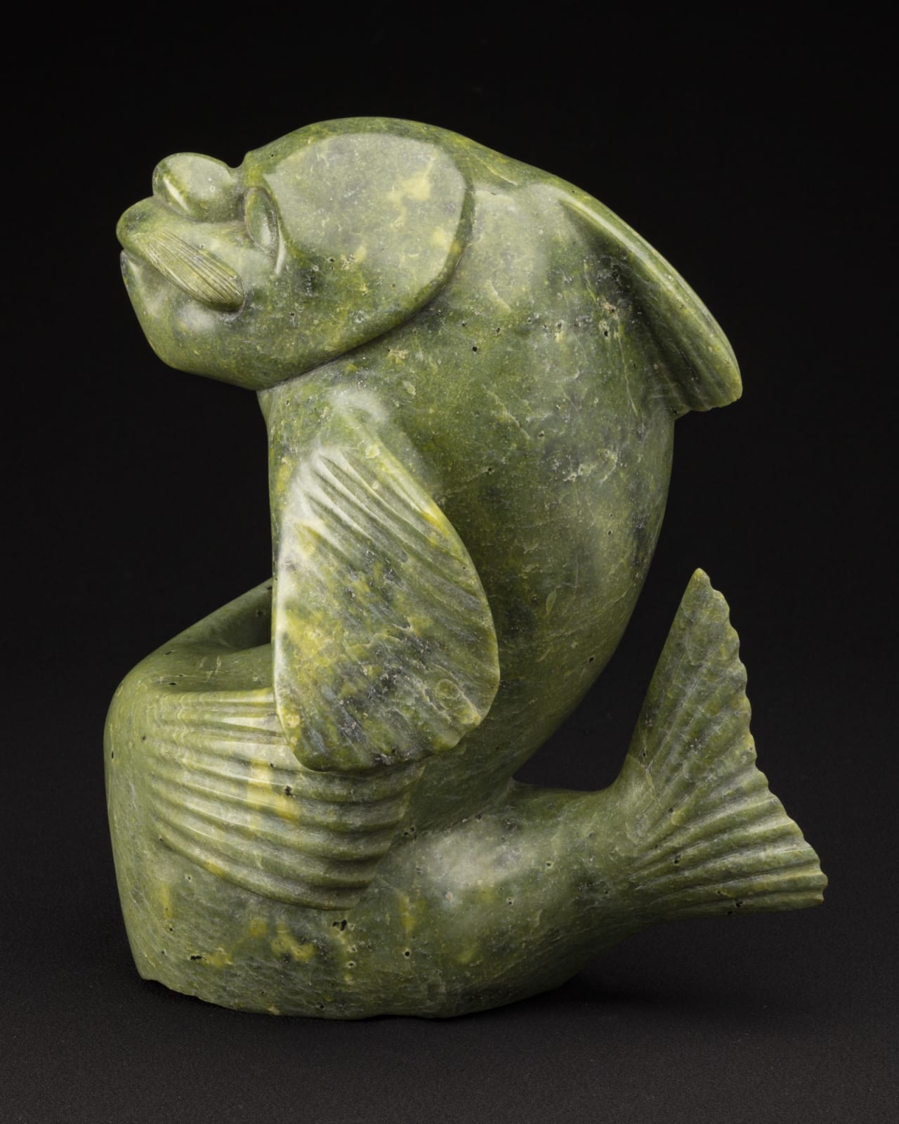 Attr: KIUGAK (KIAWAK) ASHOONA, O.C., R.C.A. (1933-2014) KINNGAIT (CAPE DORSET), Shaman-Fish Transformation, 1960-3