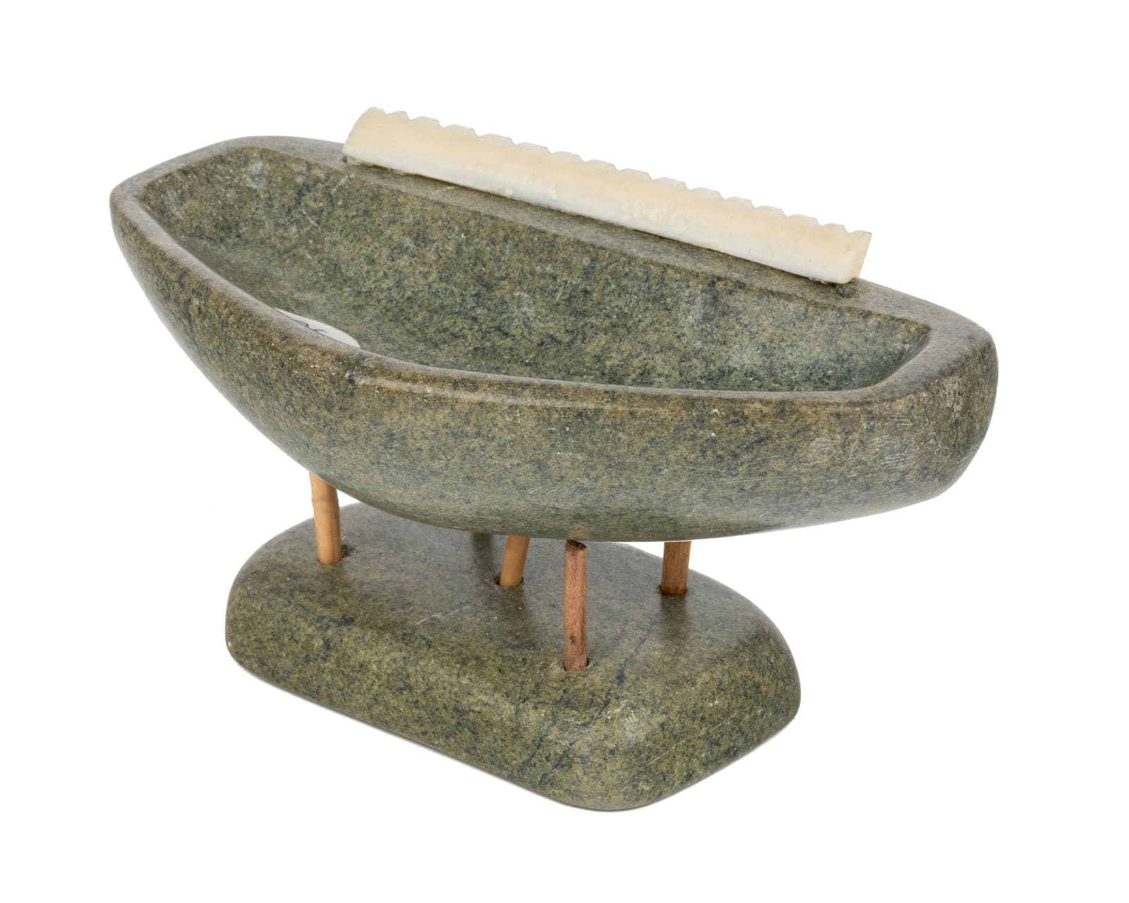 UNIDENTIFIED INUIT ARTIST, NAUJAAT (REPULSE BAY), Model Qulliq (Kudlik) on Base, c. 1960