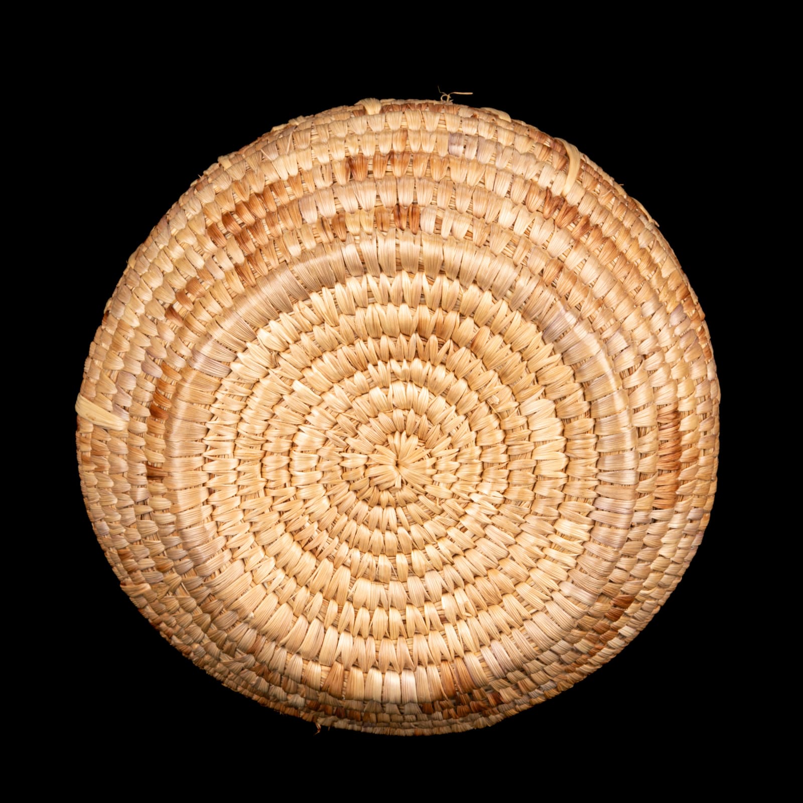 UNIDENTIFIED YUPIK ARTIST, Lidded Basket with Overlaid "Melting" Design, 1980s