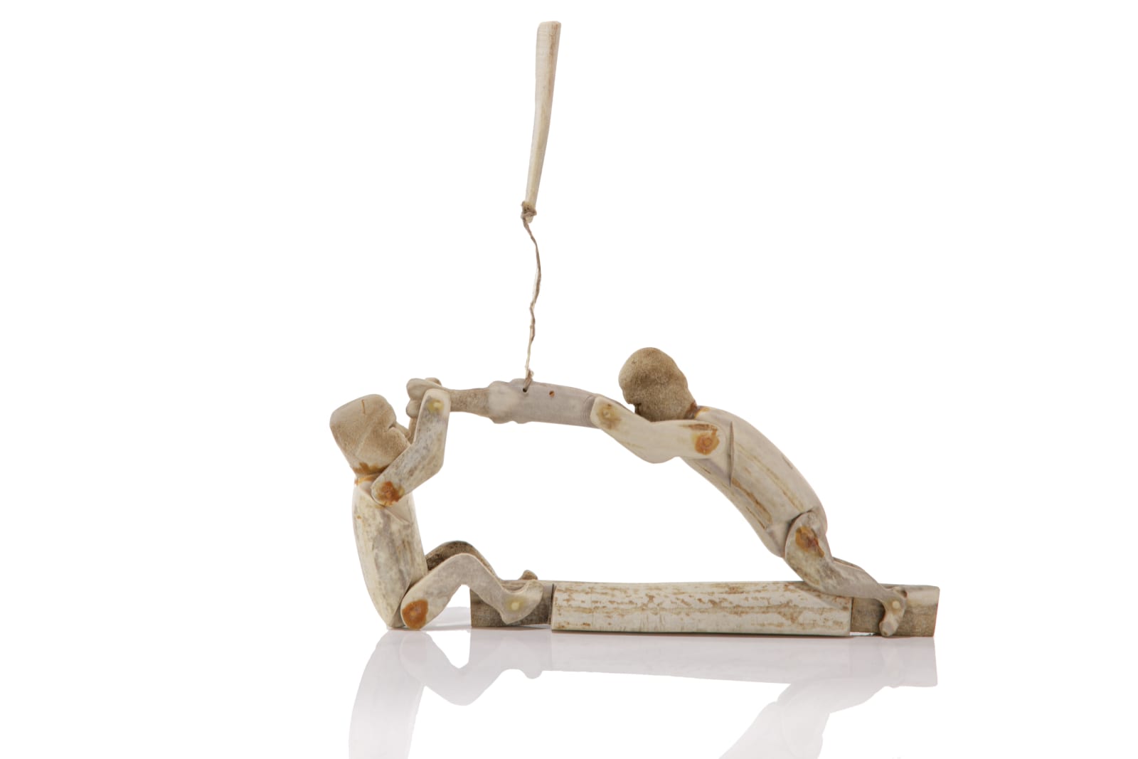 UNIDENTIFIED ARTIST, QAMANI'TUAQ (BAKER LAKE), Two Men Fighting over a Fish (Articulated Figures), early-mid 1970s