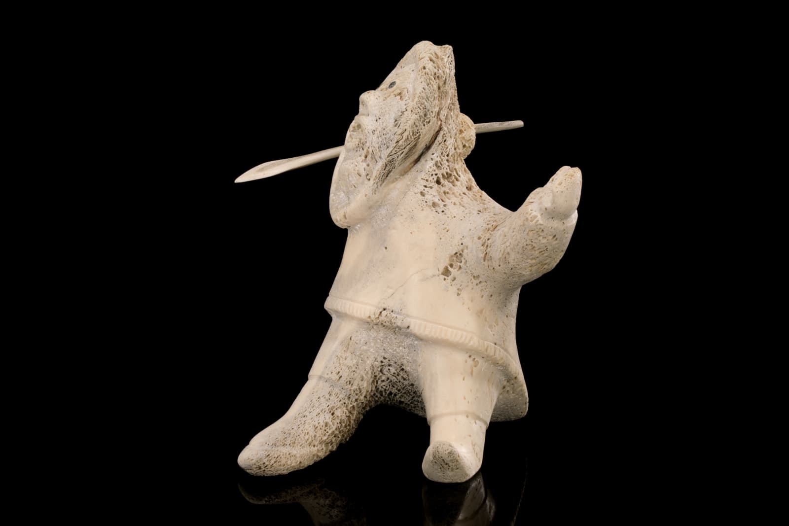 TOMMY ASHEVAK (1931-1996) TALOYOAK (SPENCE BAY), Excited Hunter with Harpoon, 1980s