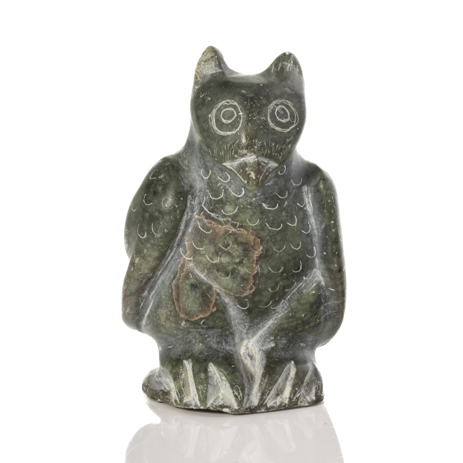 DAVIDIALUK ALASUA AMITTU (1910-1976) PUVIRNITUQ (POVUNGNITUK), Curious Perched Owl, c. 1970