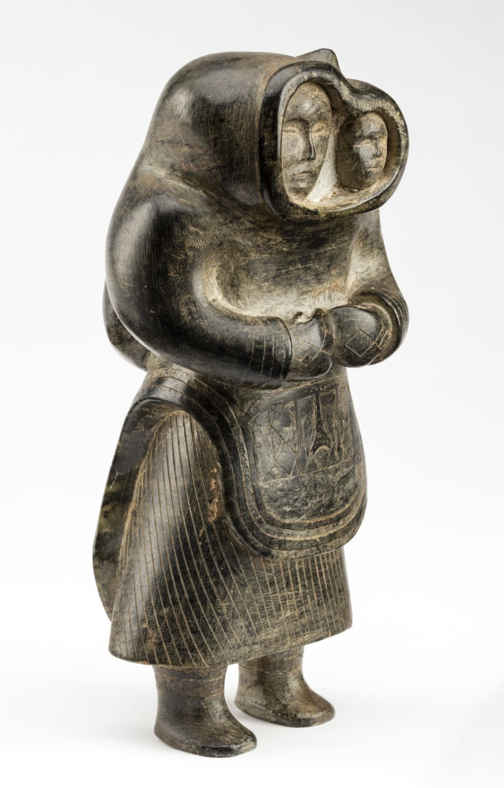 UNIDENTIFIED ARTIST, KINNGAIT (CAPE DORSET), Standing Mother and Child, early 1950s