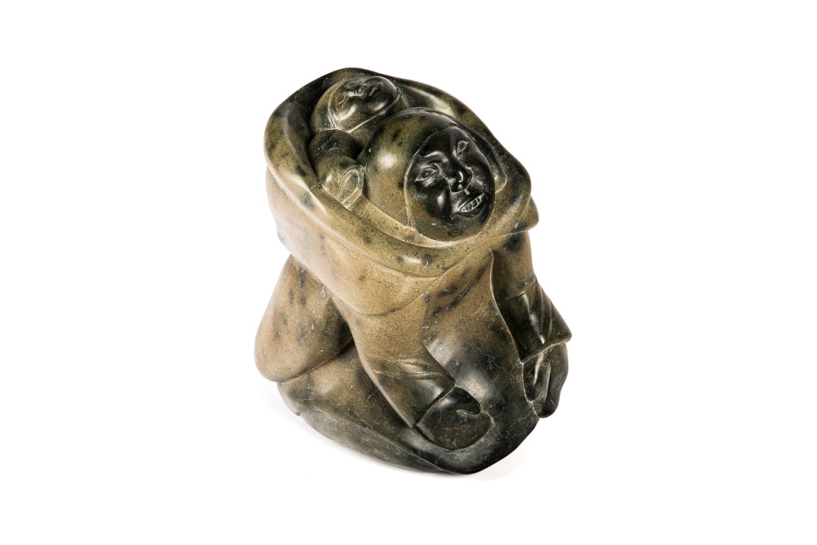 QAQAQ (KAKA) ASHOONA (1928-1996) KINNGAIT (CAPE DORSET), Kneeling Mother with Child in Her Amaut, mid 1970s