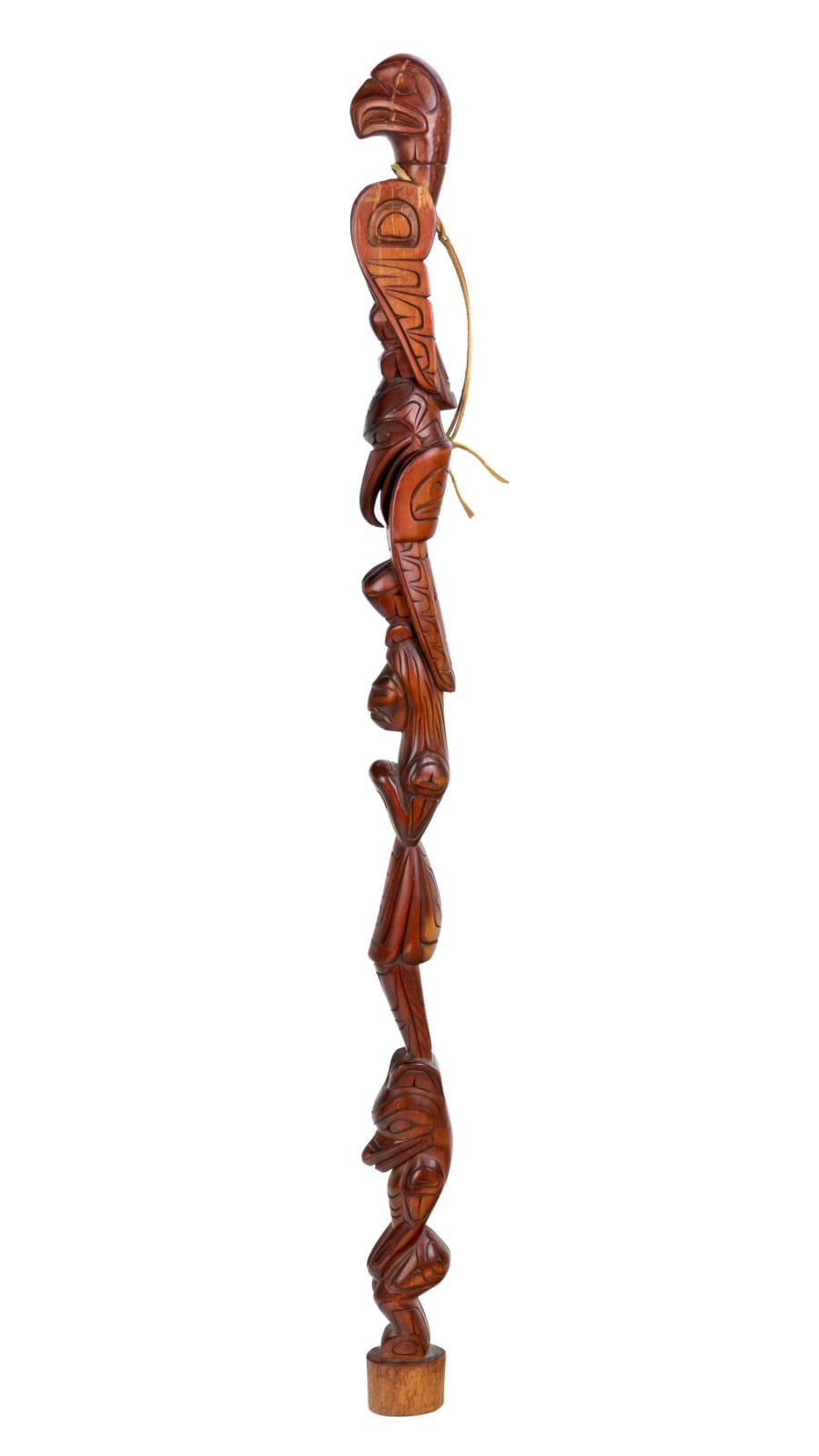 PETER CHARLIE (1957-) SQUAMISH, Carved Talking Stick, c. 1980