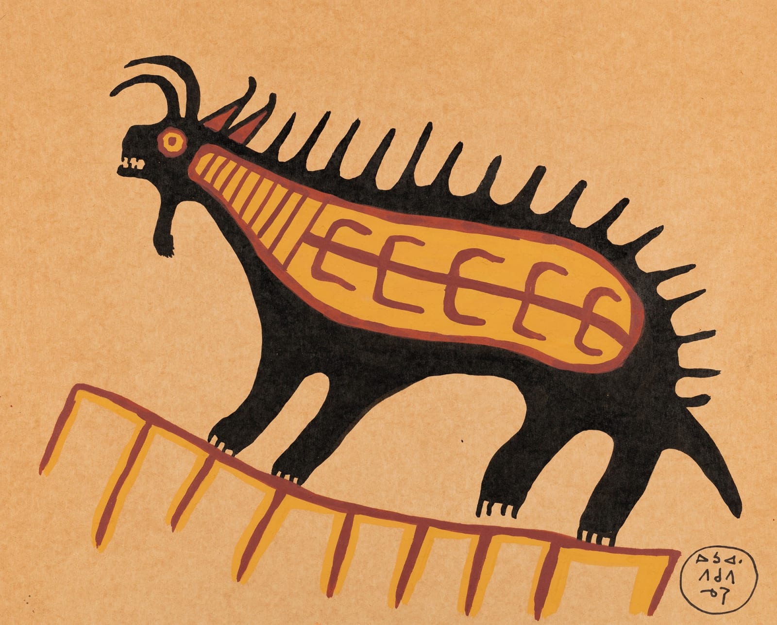 NORVAL MORRISSEAU, C.M. (1931-2007) ANISHINAABE (OJIBWE), Untitled (Animal Spirit) (Michipichou [Mishipashoo]), c. early-mid 1960s