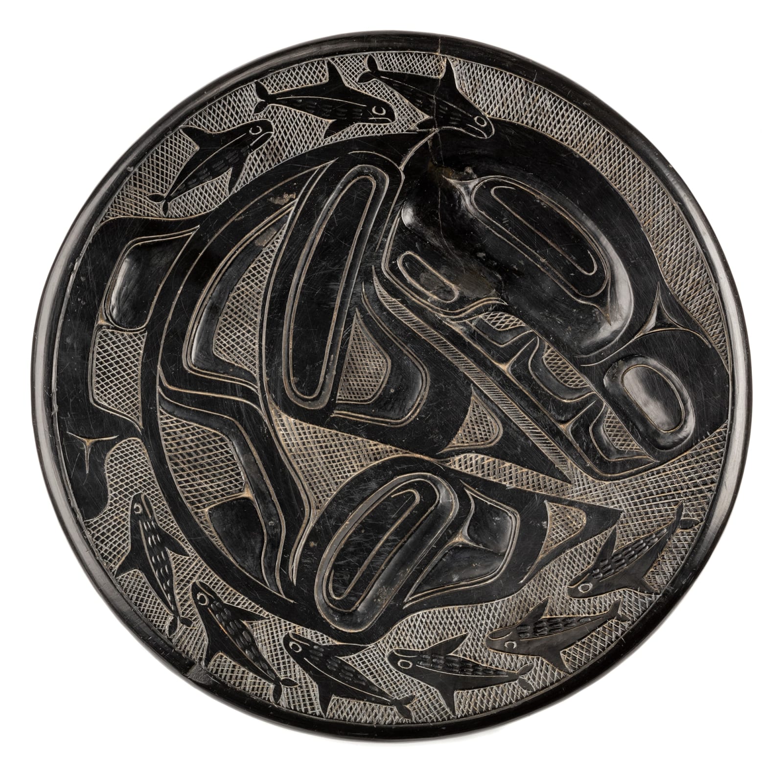 UNIDENTIFIED HAIDA MAKER, Whale Platter, 1965-1910