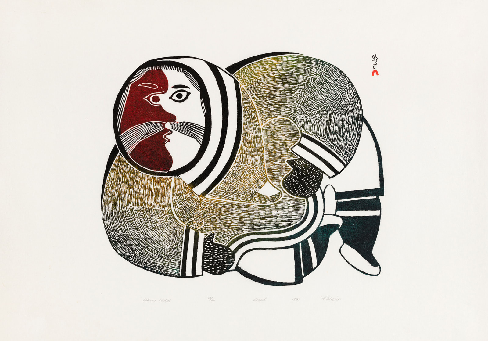 PITALOOSIE SAILA, R.C.A. (1942-2021) KINNGAIT (CAPE DORSET), Eskimo Leader, 1972 #11