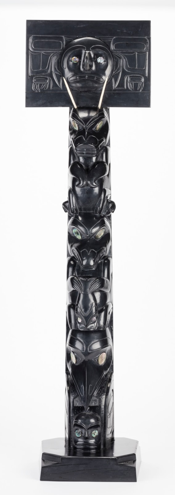 RUFUS MOODY, C.M. (1923-1998) SKIDEGATE, B.C., Model Mortuary Pole, late 1960s or early 1970s