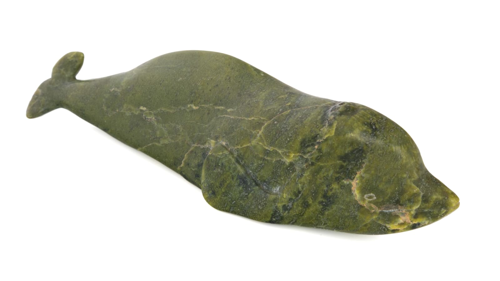 AUDLA PEE (1920-2002) KINNGAIT (CAPE DORSET), Swimming Beluga, 1980s