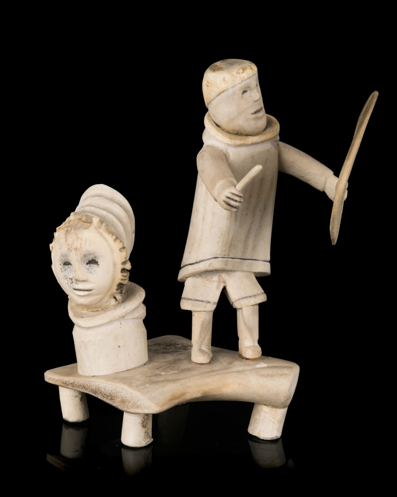 ROMEO EEKERKIK (1923-1983) ARVIAT (ESKIMO POINT), Drum Dancer Conjuring Spirit, late 1970s / early 1980s