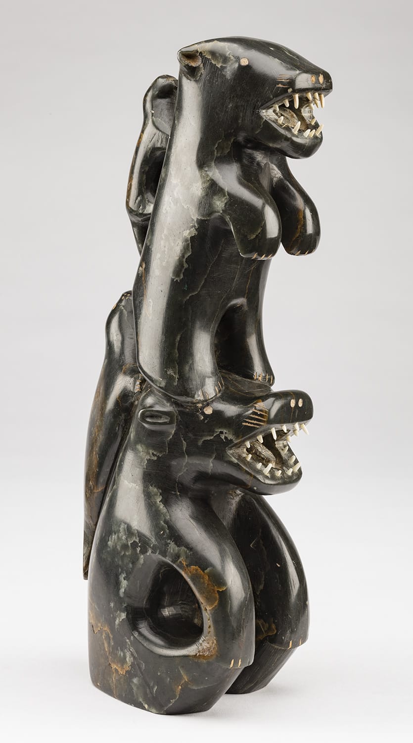 Possibly AMIDLAK (1897-1961), SAMWILLIE AMIDLAK (1902-1984), OR LEVI AMIDLAK (1931-1998/99), INUKJUAK (PORT HARRISON), Totemic Composition With Bears, Otter, and Seal, c. 1953-54