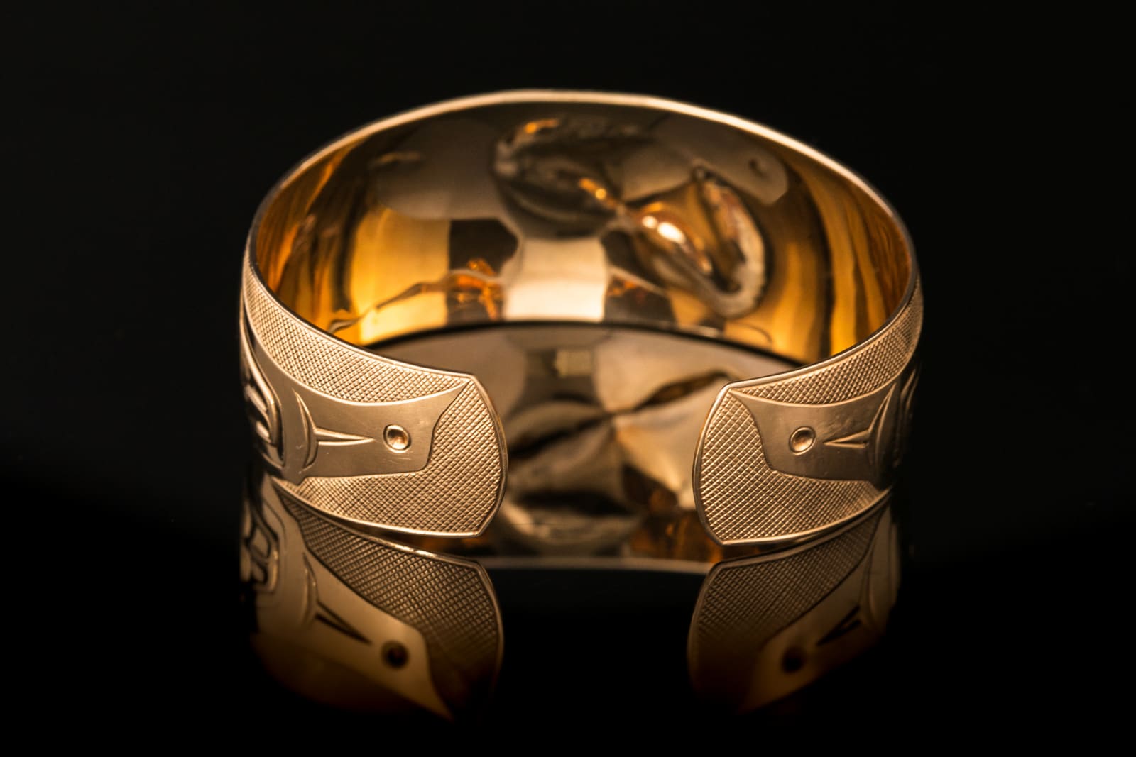JIM EDENSHAW (1955-2013) HAIDA, Cuff Bracelet with Raven and Sun Design, 1990s