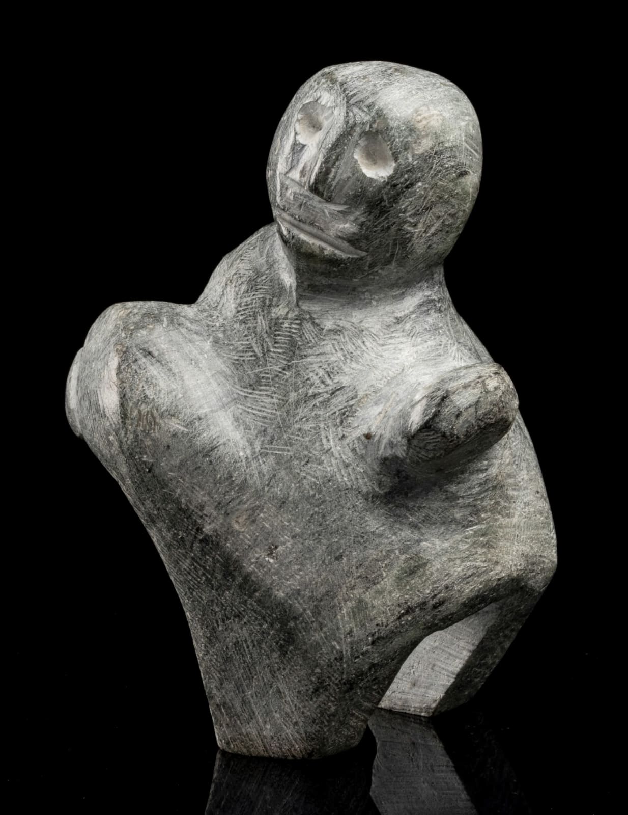 JOHN KAVIK (1897-1993) KANGIQLINIQ (RANKIN INLET), Mother Checking on Her Infant, 1980