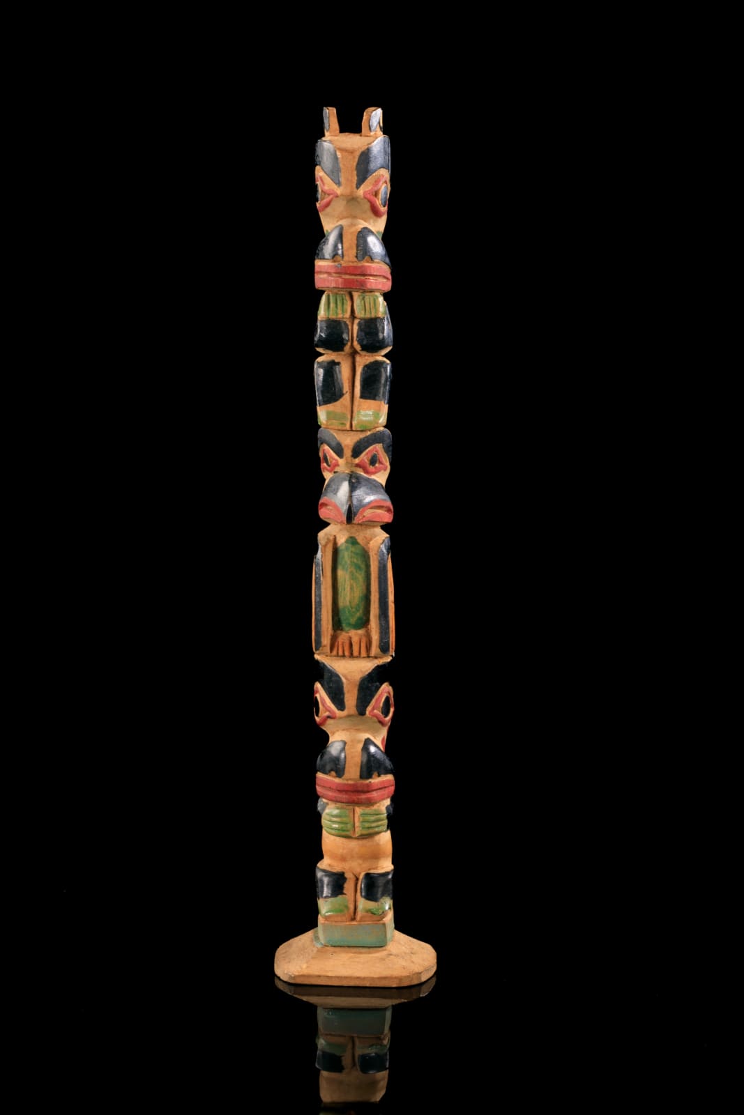 JAMES RUDOLPH (1858-1933) TLINGIT, JUNEAU, ALASKA, Model Totem Pole, c. 1920s