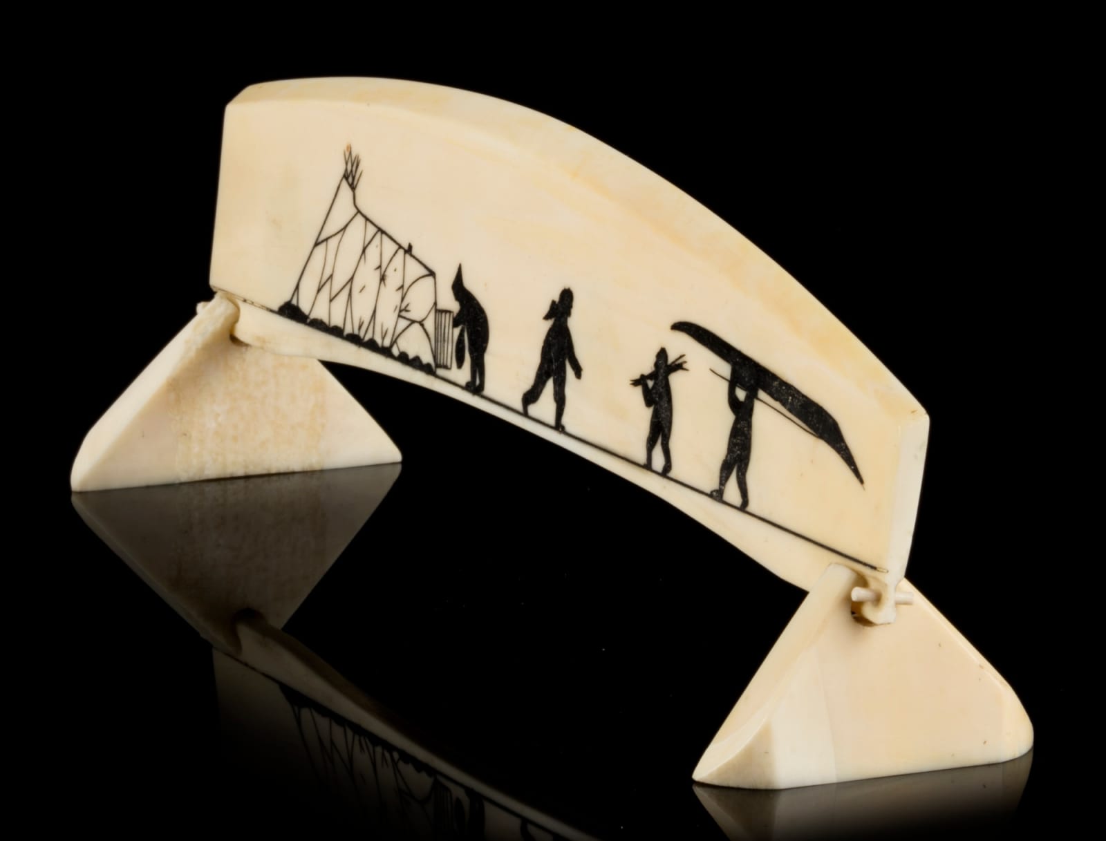 Possibly NIVIAQSI (NIVIAKSIAK) (1908-1959) m., KINNGAIT (CAPE DORSET), Double-Sided Pictorial Panel, late 1940s or early 1950s