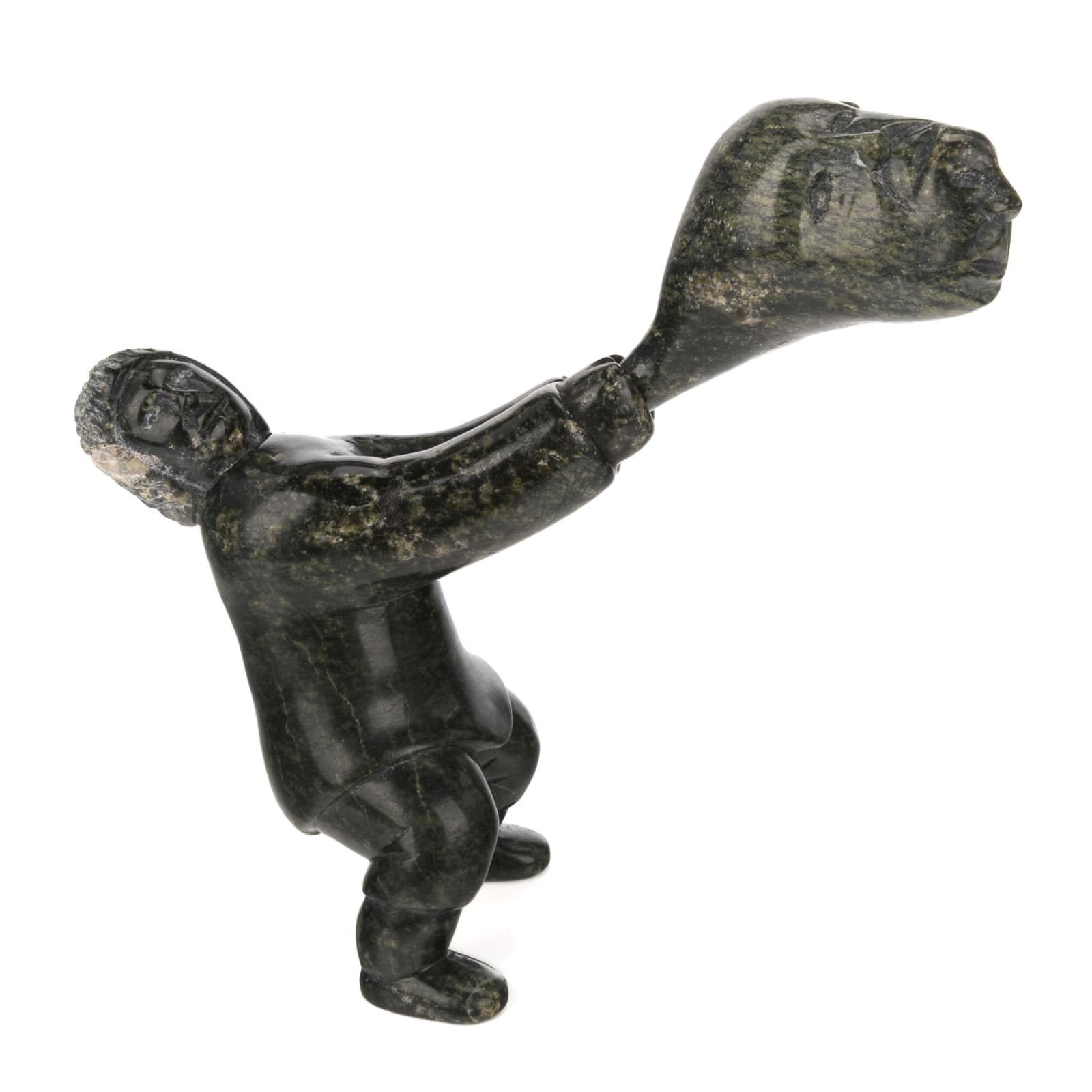 ISACI ETIDLOIE (1972-2014) KINNGAIT (CAPE DORSET), Man Wrangling Spirit, 2000s