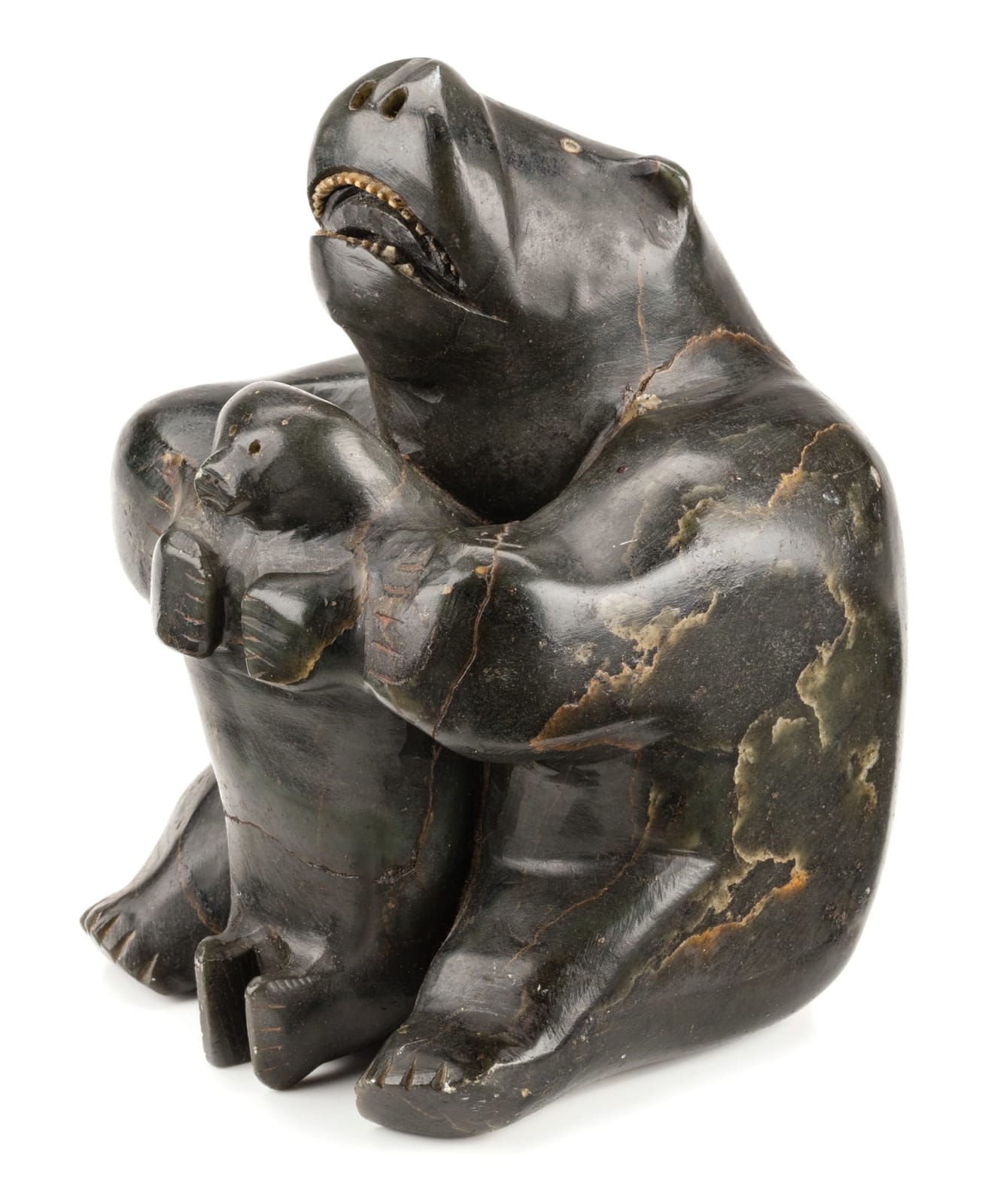 UNIDENTIFIED ARTIST, INUKJUAK (PORT HARRISON), Bear with Captured Seal, c. early to mid 1950s