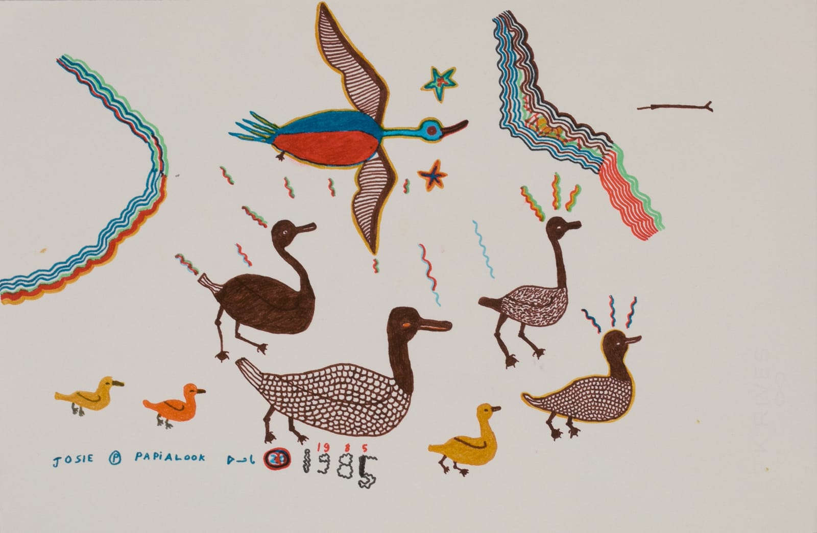 JOSIE PAMIUTU PAPIALUK (1918-1996) PUVIRNITUQ (POVUNGNITUK), Day 20 (Many Birds), 1985